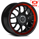 18x8.5 Vision 478 Alpine Black Red Brush 5x114.3 5x120 5x4.5 5x ET35 Wheel