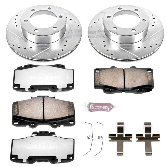 PowerStop Z36 Carbon-Fiber Ceramic Brake Pad with Drilled and Slotted Rotor Kit