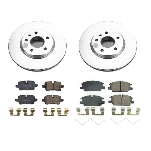 PowerStop Genuine Geomet Coated Rotor and Low-Dust Ceramic Brake Pad Kit
