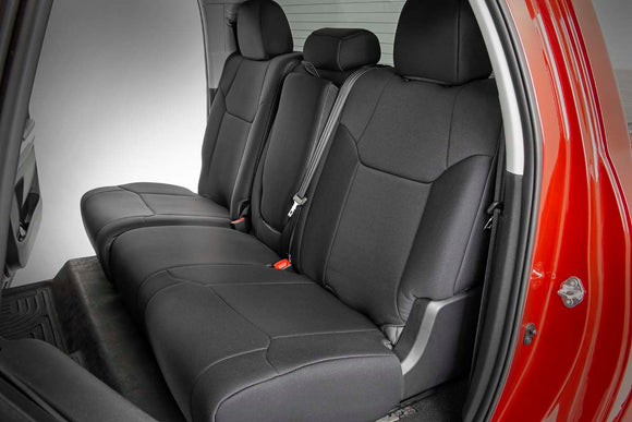 Rough Country Seat Covers with Console Cover Front and Rear For Toyota Tundra 14-21