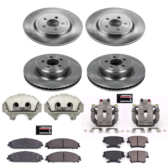 PowerStop OE Stock Replacement Low-Dust Ceramic Brake Pad, Rotor and Caliper Kit