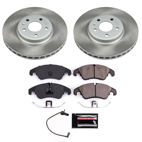 PowerStop Semi-Coated Rotor and Low-Dust Ceramic Brake Pad Kit
