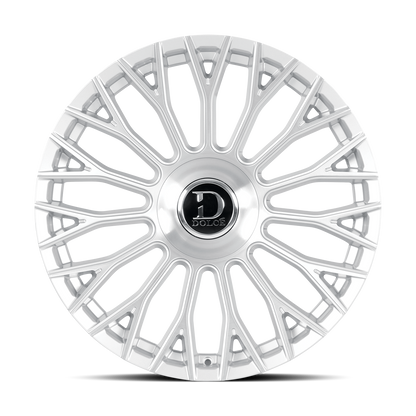 22x9 Dolce ROMA Glossy Sliver Brush Face Wheel 5x112 ET35 CB73.1