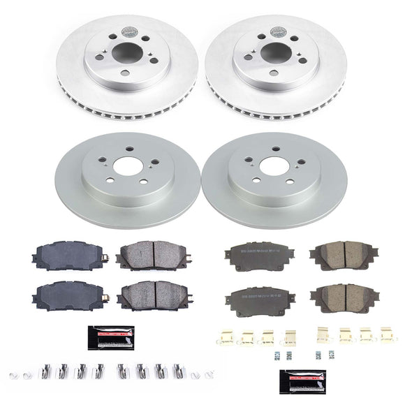PowerStop Genuine Geomet Coated Rotor and Low-Dust Ceramic Brake Pad Kit