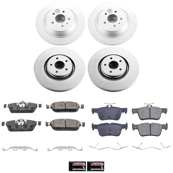 PowerStop Genuine Geomet Coated Rotor and Low-Dust Ceramic Brake Pad Kit