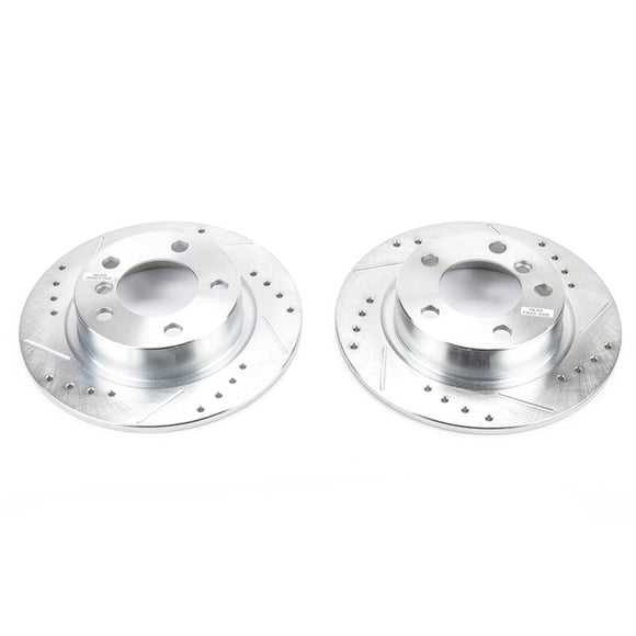PowerStop Evolution Drilled Slotted Rotors Pair Rear For Mini Cooper Countryman