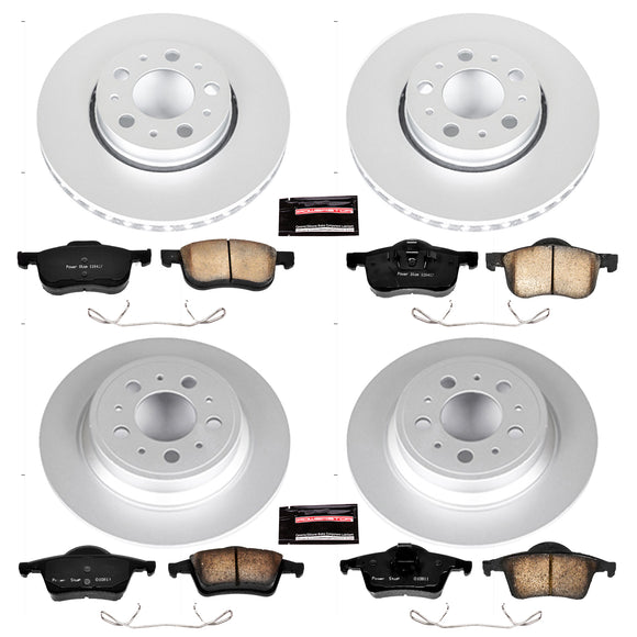 PowerStop Genuine Geomet Coated Rotor and Carbon-Fiber Ceramic Brake Pad Kit