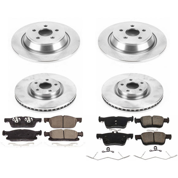 PowerStop OE Stock Replacement Low-Dust Ceramic Brake Pad and Rotor Kit