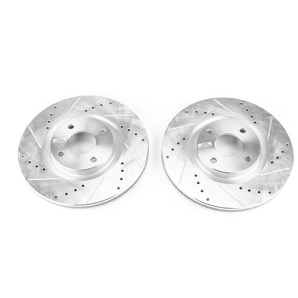 PowerStop Evolution Drilled Slotted Rotors Pair Front For Ford EcoSport