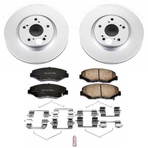 PowerStop Genuine Geomet Coated Rotor and Low-Dust Ceramic Brake Pad Kit
