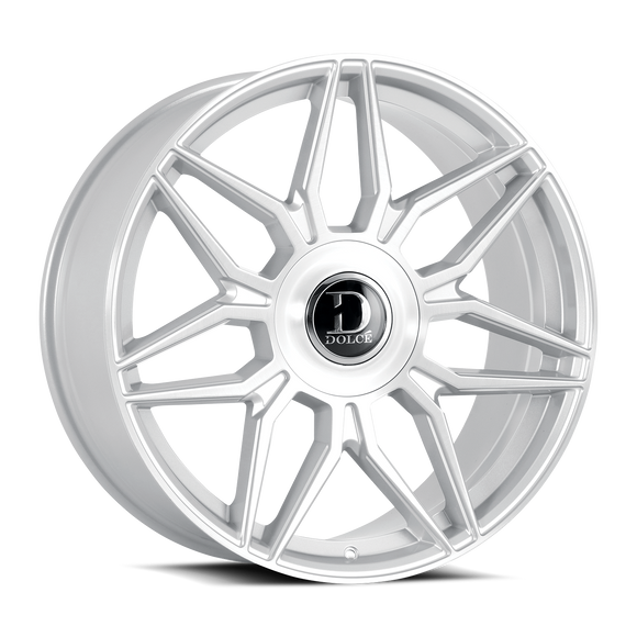 22x9.5 Dolce VERONA Glossy Sliver Brush Face Wheel 6x135 ET35 CB106.2
