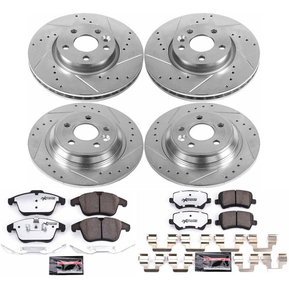 PowerStop Z36 Carbon-Fiber Ceramic Brake Pad with Drilled and Slotted Rotor Kit