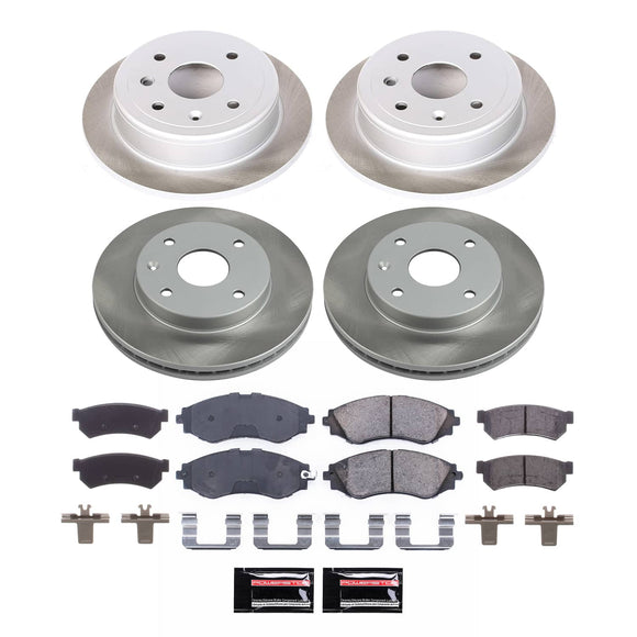 PowerStop Semi-Coated Rotor and Low-Dust Ceramic Brake Pad Kit