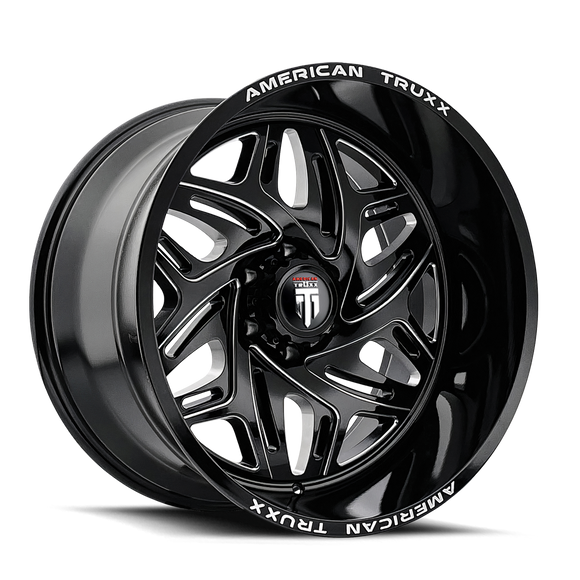 20x10 American Truxx AT1914 Euphoria Black Milled 6x135 ET-19 Wheel Rim