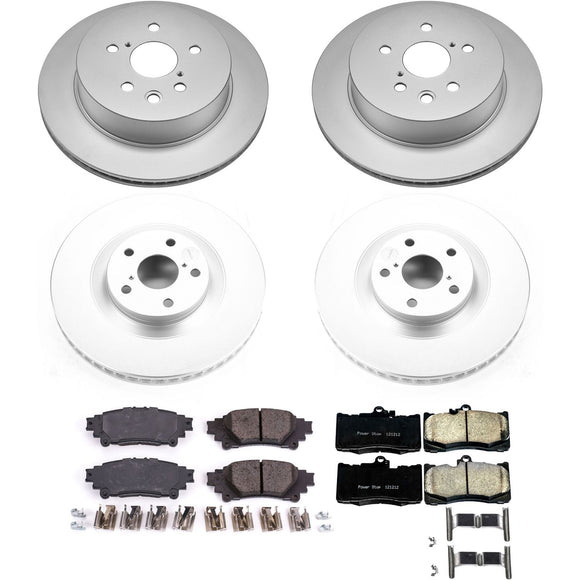 PowerStop Genuine Geomet Coated Rotor and Low-Dust Ceramic Brake Pad Kit