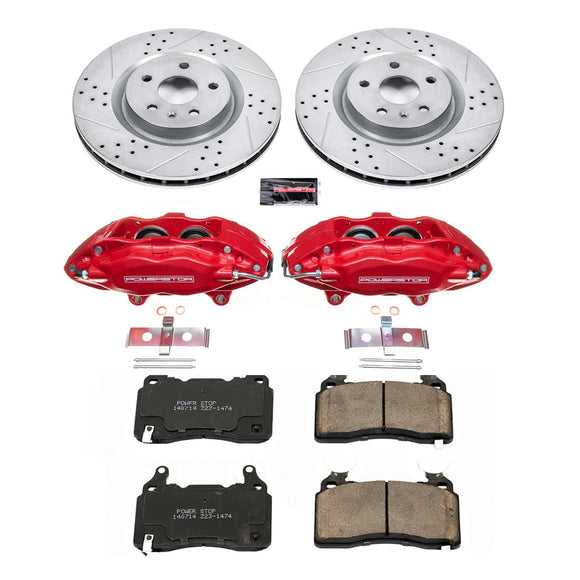 PowerStop Z23 Daily Driver Carbon-Fiber Ceramic Pads Drilled & Slotted Rotor & C