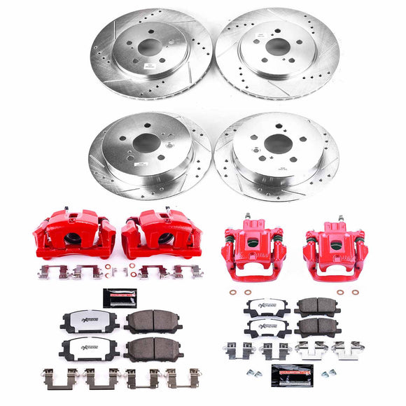 PowerStop Z36 Truck and SUV Ceramic Brake Pad, Drilled & Slotted Rotor, and Cali