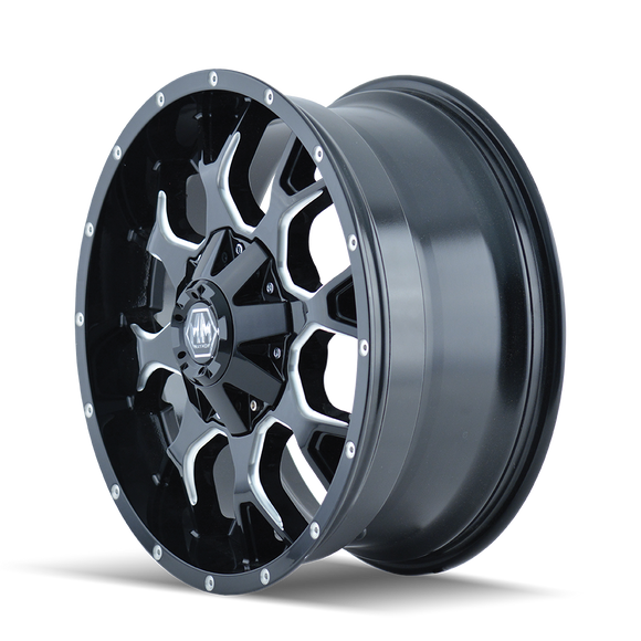 20x10 Mayhem Warrior Black-Milled Wheel/Rim 8x180 8015-2178M