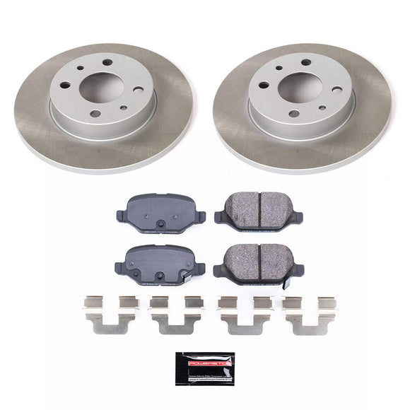 PowerStop Semi-Coated Rotor and Low-Dust Ceramic Brake Pad Kit