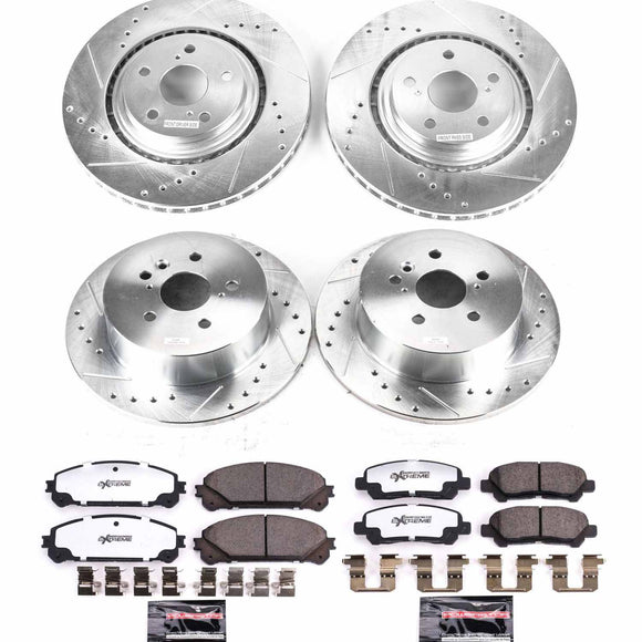 PowerStop Z36 Carbon-Fiber Ceramic Brake Pad with Drilled and Slotted Rotor Kit