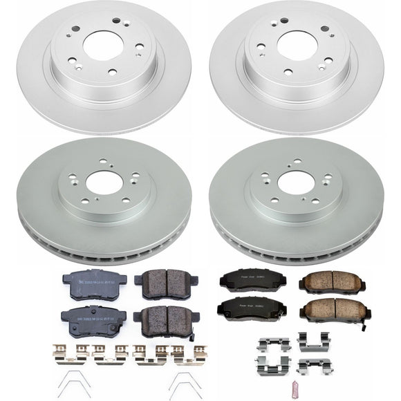 PowerStop Genuine Geomet Coated Rotor and Low-Dust Ceramic Brake Pad Kit