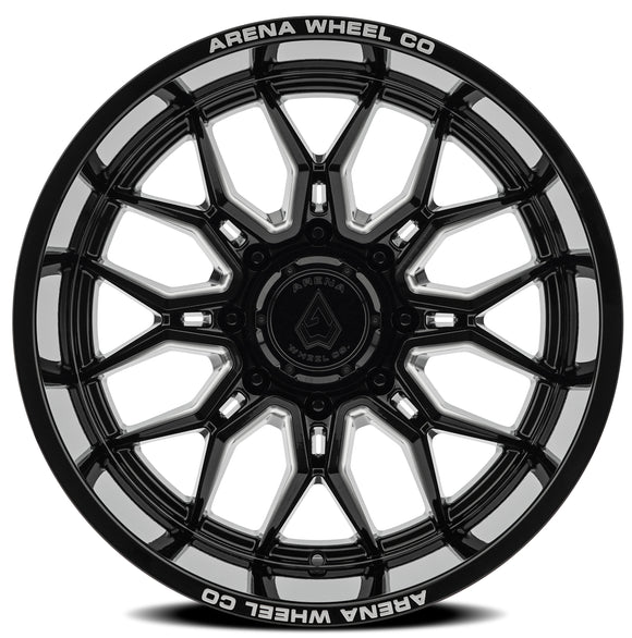 22x12 Arena Wheel Violator Gloss Black And Milled Wheel 8x170 ET-44 CB125.1