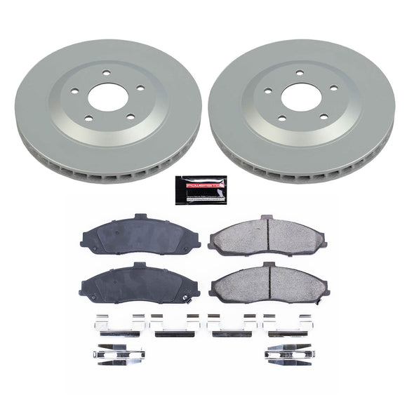 PowerStop Genuine Geomet Coated Rotor and Low-Dust Ceramic Brake Pad Kit