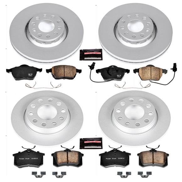 PowerStop Genuine Geomet Coated Rotor and Carbon-Fiber Ceramic Brake Pad Kit