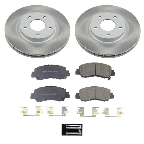 PowerStop Semi-Coated Rotor and Low-Dust Ceramic Brake Pad Kit