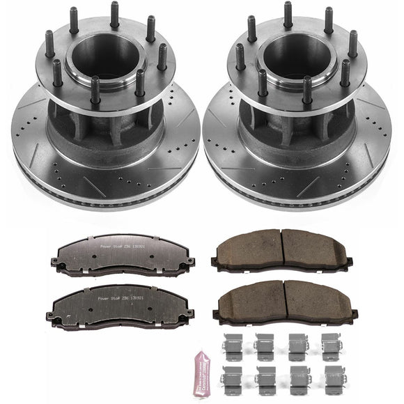 PowerStop Z36 Carbon-Fiber Ceramic Brake Pad with Drilled and Slotted Rotor Kit