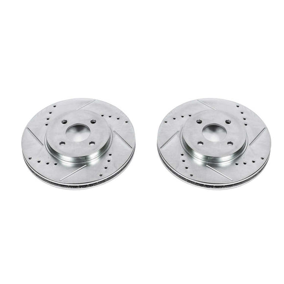 PowerStop Evolution Drilled Slotted Rotors Pair Front For Ford Focus