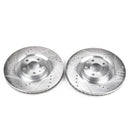 PowerStop Evolution Drilled Slotted Rotors Pair Front For Audi S4