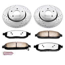 PowerStop Z36 Carbon-Fiber Ceramic Brake Pad with Drilled and Slotted Rotor Kit