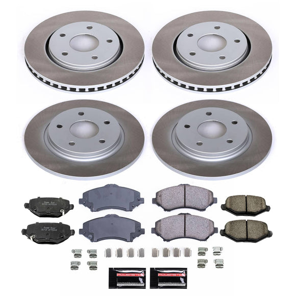 PowerStop Semi-Coated Rotor and Low-Dust Ceramic Brake Pad Kit