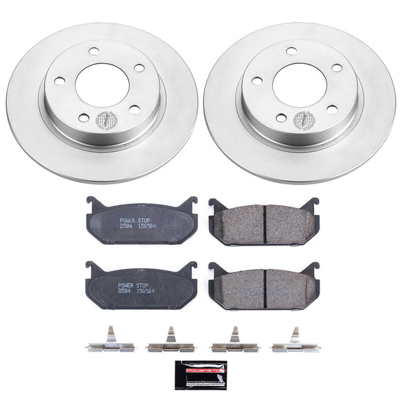PowerStop Genuine Geomet Coated Rotor and Low-Dust Ceramic Brake Pad Kit