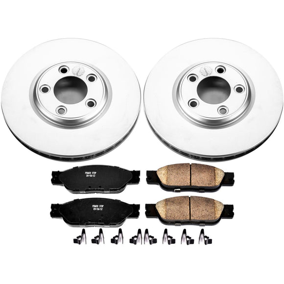 PowerStop Genuine Geomet Coated Rotor and Low-Dust Ceramic Brake Pad Kit
