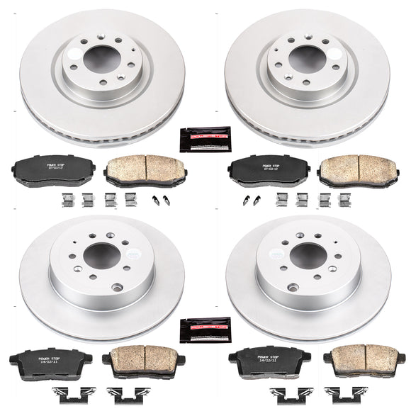 PowerStop Genuine Geomet Coated Rotor and Low-Dust Ceramic Brake Pad Kit
