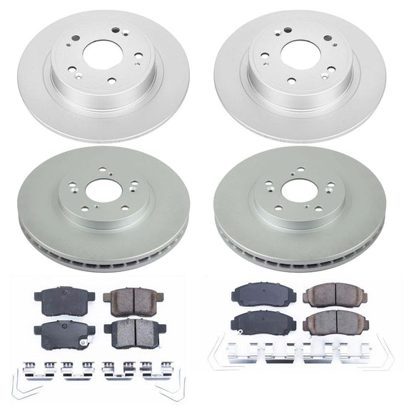 PowerStop Genuine Geomet Coated Rotor and Low-Dust Ceramic Brake Pad Kit