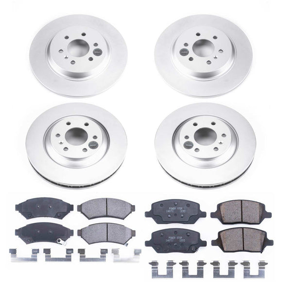 PowerStop Genuine Geomet Coated Rotor and Low-Dust Ceramic Brake Pad Kit