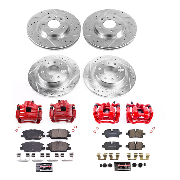 PowerStop Z23 Daily Driver Carbon-Fiber Ceramic Pads Drilled & Slotted Rotor & C