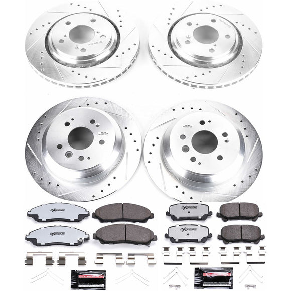 PowerStop Z36 Carbon-Fiber Ceramic Brake Pad with Drilled and Slotted Rotor Kit