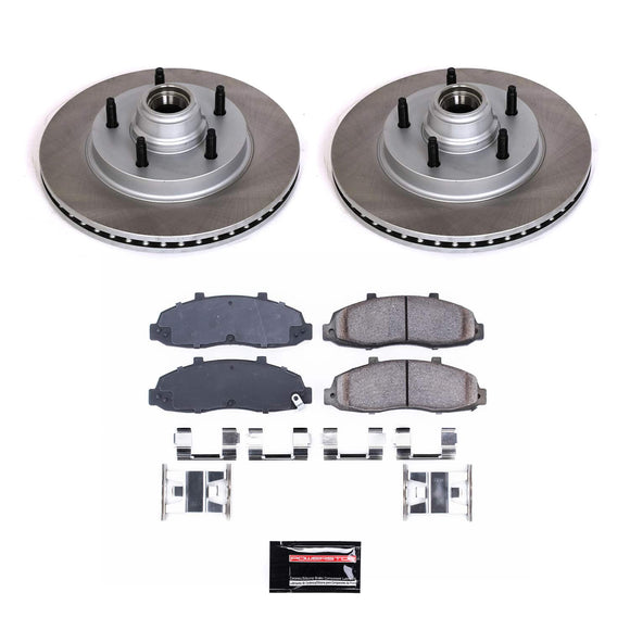 PowerStop Semi-Coated Rotor and Low-Dust Ceramic Brake Pad Kit