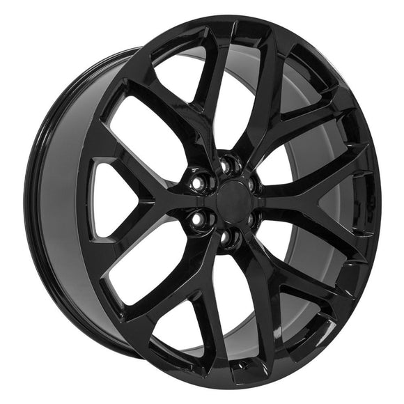 26" Replica Wheel CV98B Fits Chevy Silverado 26x10 Black Wheel