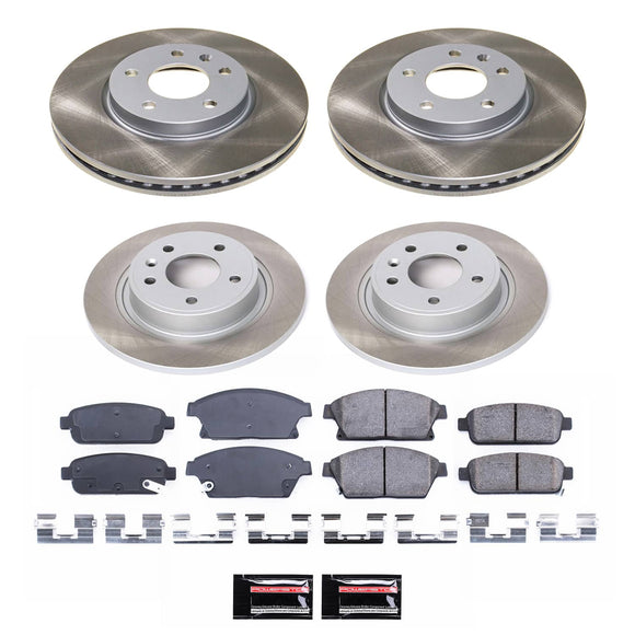 PowerStop Semi-Coated Rotor and Low-Dust Ceramic Brake Pad Kit