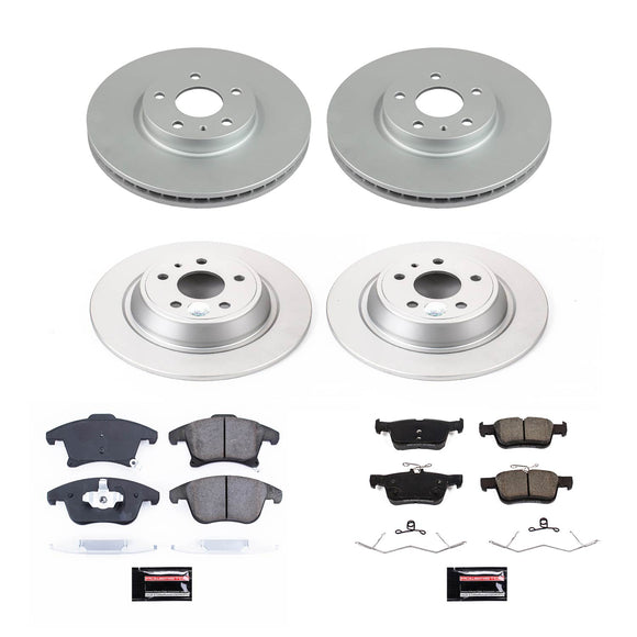 PowerStop Genuine Geomet Coated Rotor and Low-Dust Ceramic Brake Pad Kit