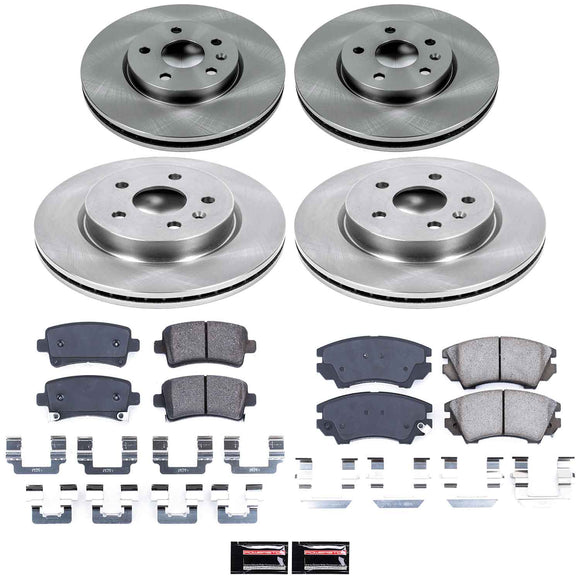 PowerStop OE Stock Replacement Low-Dust Ceramic Brake Pad and Rotor Kit