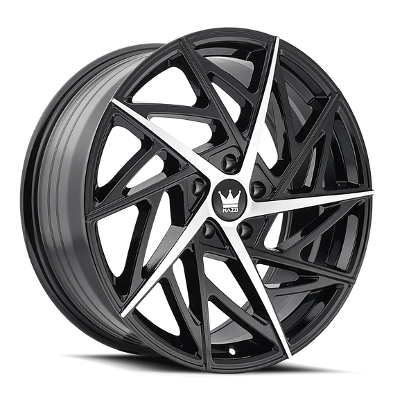 17x8 Mazzi 377 Freestyle Gloss Black Machined 5x120 ET35 Wheel Rim
