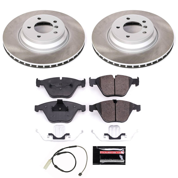 PowerStop Semi-Coated Rotor and Low-Dust Ceramic Brake Pad Kit