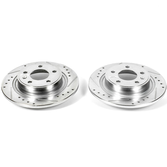 PowerStop Evolution Drilled Slotted Rotors Pair Rear For Chevrolet Volt