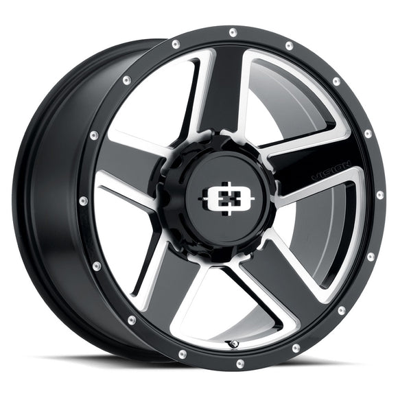 15x6 Vision 390 Empire Black Milled 5x114.3 5x127 5x4.5 5x5 ET0 Wheel Rim
